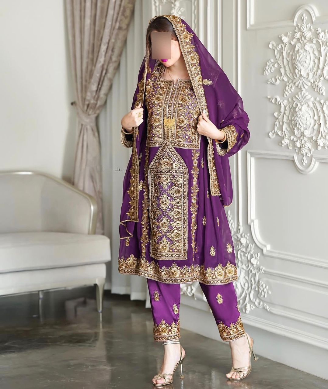 لباس بلوچی زنانه دست‌دوز